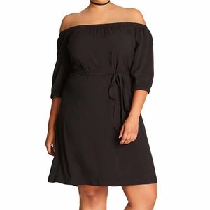 City Chic Off Shoulder Shift Dress